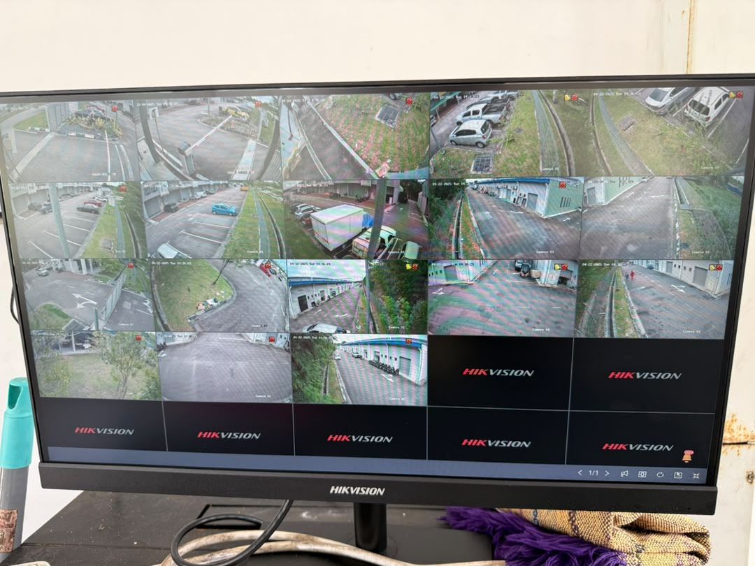 CCTV monitor and recorder after installation